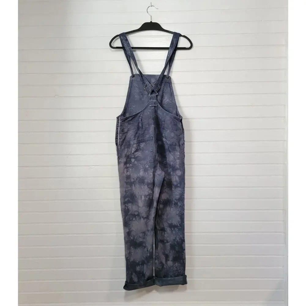 Anthropologie The Wanderer Tie Dye Overalls Size 27/4 Jumpsuit Blue Straight Leg